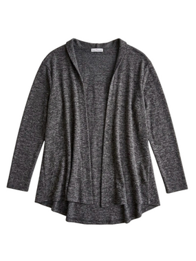 Dainty Hooligan Gray Hooded Cardigan Small Open Front Layering Sweater